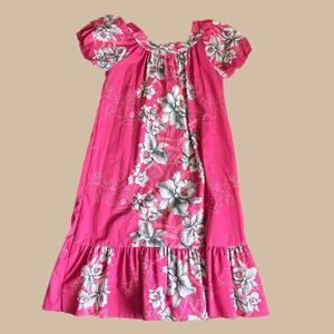 PINK AND WHITE FLORAL MOOMOO DRESS